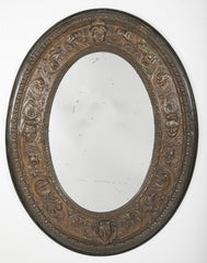 19th Century French Bronze Frame Possibly an Architectural Fragment with Mirror