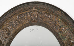 19th Century French Bronze Frame Possibly an Architectural Fragment with Mirror