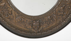 19th Century French Bronze Frame Possibly an Architectural Fragment with Mirror