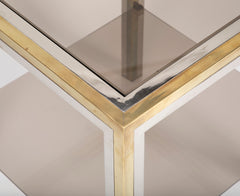 Pair of Chrome and Brass Side Tables