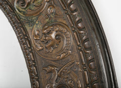 19th Century French Bronze Frame Possibly an Architectural Fragment with Mirror