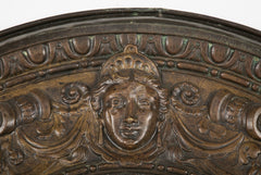 19th Century French Bronze Frame Possibly an Architectural Fragment with Mirror