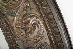 19th Century French Bronze Frame Possibly an Architectural Fragment with Mirror