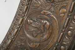 19th Century French Bronze Frame Possibly an Architectural Fragment with Mirror