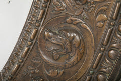 19th Century French Bronze Frame Possibly an Architectural Fragment with Mirror