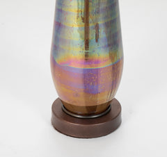 Mid-Century Iridescent Glass Lamp