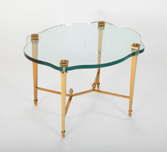 French Neo-Classical Style Gilt Bronze & Glass Table in the Manner of Guerin