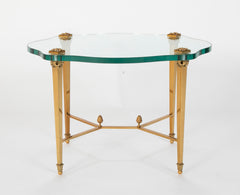 French Neo-Classical Style Gilt Bronze & Glass Table in the Manner of Guerin