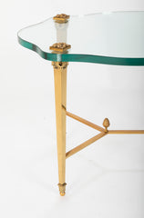 French Neo-Classical Style Gilt Bronze & Glass Table in the Manner of Guerin