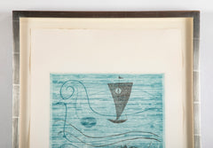 "Mer"  Color Etching with Aquatint by Japanese Artist Keiko Minami