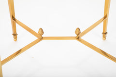 French Neo-Classical Style Gilt Bronze & Glass Table in the Manner of Guerin