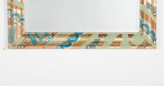 Modern Mirror with Beveled Glass and Japanese Fabric Frame