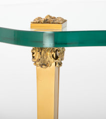 French Neo-Classical Style Gilt Bronze & Glass Table in the Manner of Guerin