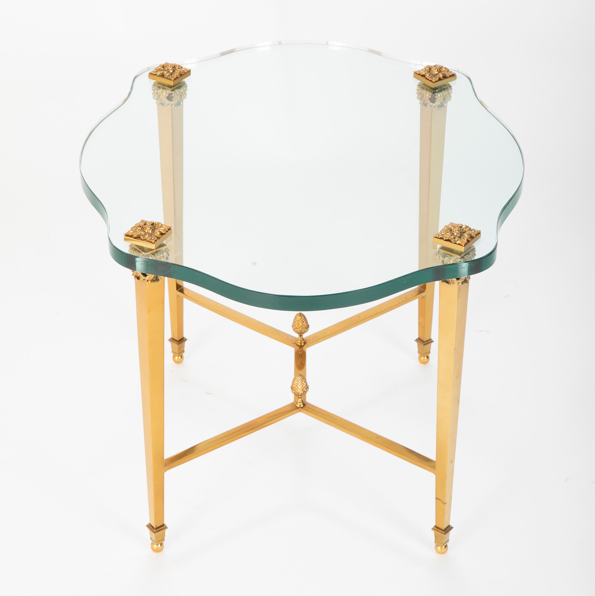 French Neo-Classical Style Gilt Bronze & Glass Table in the Manner of Guerin