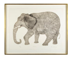 "Elephant" a Lithograph by Karen Usborne