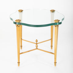 French Neo-Classical Style Gilt Bronze & Glass Table in the Manner of Guerin