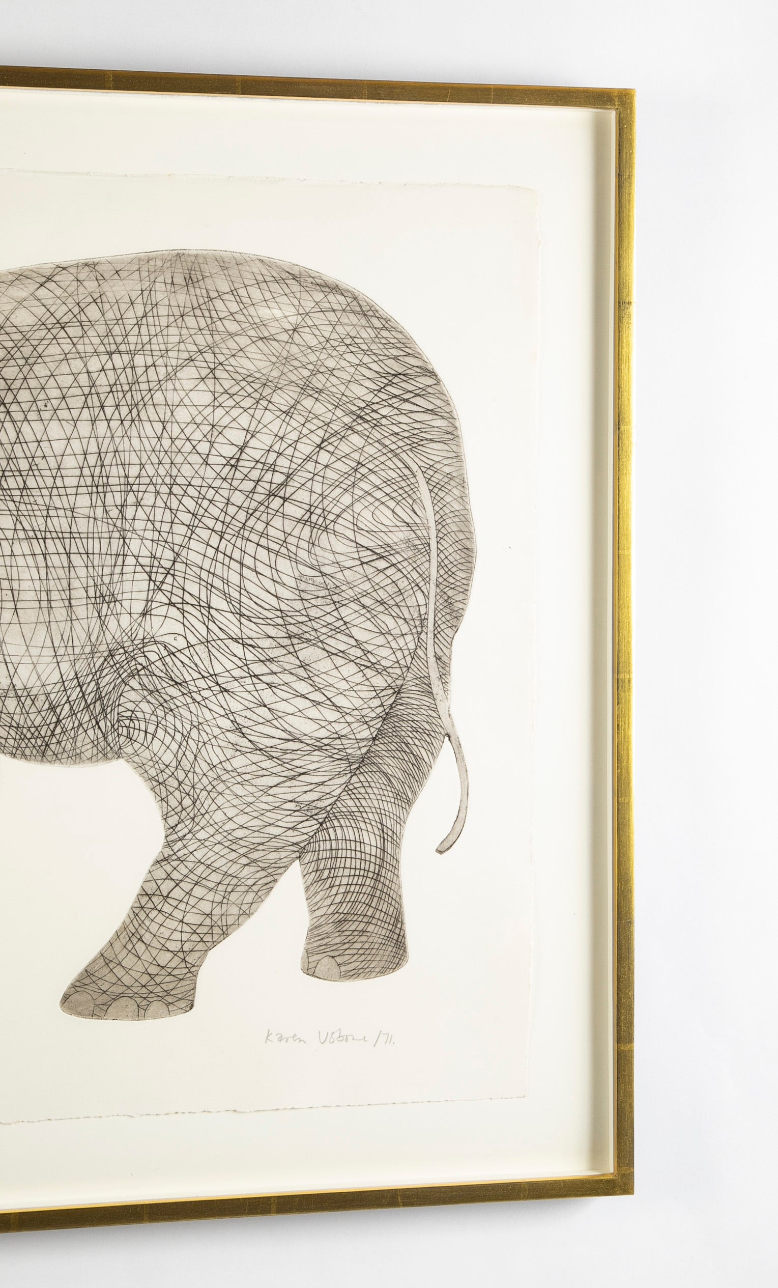 "Elephant" a Lithograph by Karen Usborne