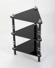 Lacquered Wood & Aluminium Triangular Side Table by Warren McArthur