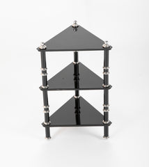 Lacquered Wood & Aluminium Triangular Side Table by Warren McArthur