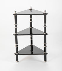 Lacquered Wood & Aluminium Triangular Side Table by Warren McArthur