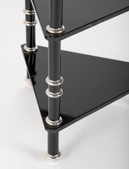 Lacquered Wood & Aluminium Triangular Side Table by Warren McArthur