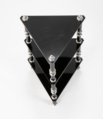 Lacquered Wood & Aluminium Triangular Side Table by Warren McArthur