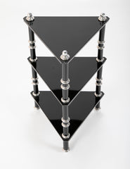 Lacquered Wood & Aluminium Triangular Side Table by Warren McArthur