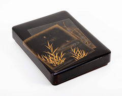 Black and Gold Lacquer Japanese Suzuribako Box