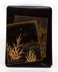 Black and Gold Lacquer Japanese Suzuribako Box