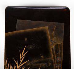 Black and Gold Lacquer Japanese Suzuribako Box