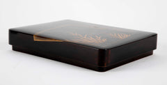 Black and Gold Lacquer Japanese Suzuribako Box