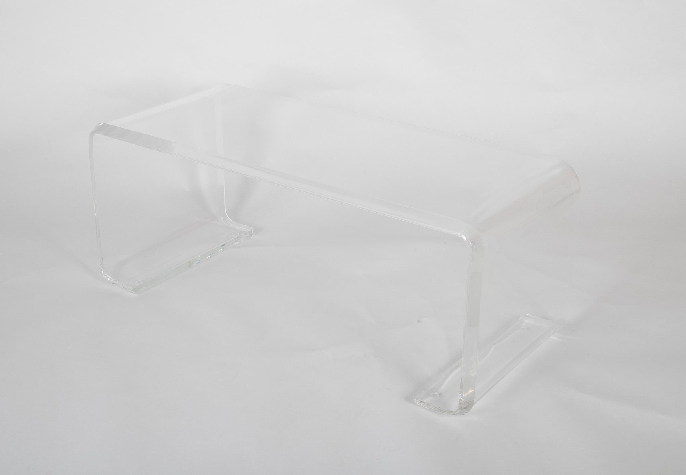 Lucite Coffee Table In Waterfall Form