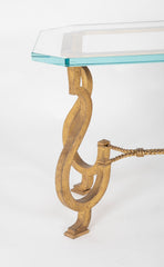Maison Ramsay Style Gilt Iron & Glass Coffee Table