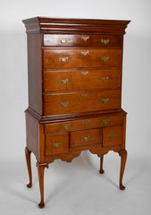 Early American Two Part Queen Anne Cherry Highboy