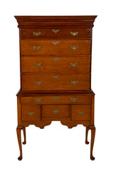 Early American Two Part Queen Anne Cherry Highboy
