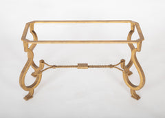 Maison Ramsay Style Gilt Iron & Glass Coffee Table