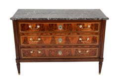 Pair of French Directoire Marble Top Commodes