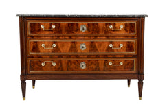 Pair of French Directoire Marble Top Commodes