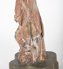 19th Century Chinese Carved and Painted Wood Figure of Guanyin