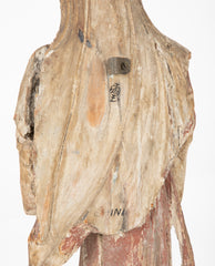 19th Century Chinese Carved and Painted Wood Figure of Guanyin