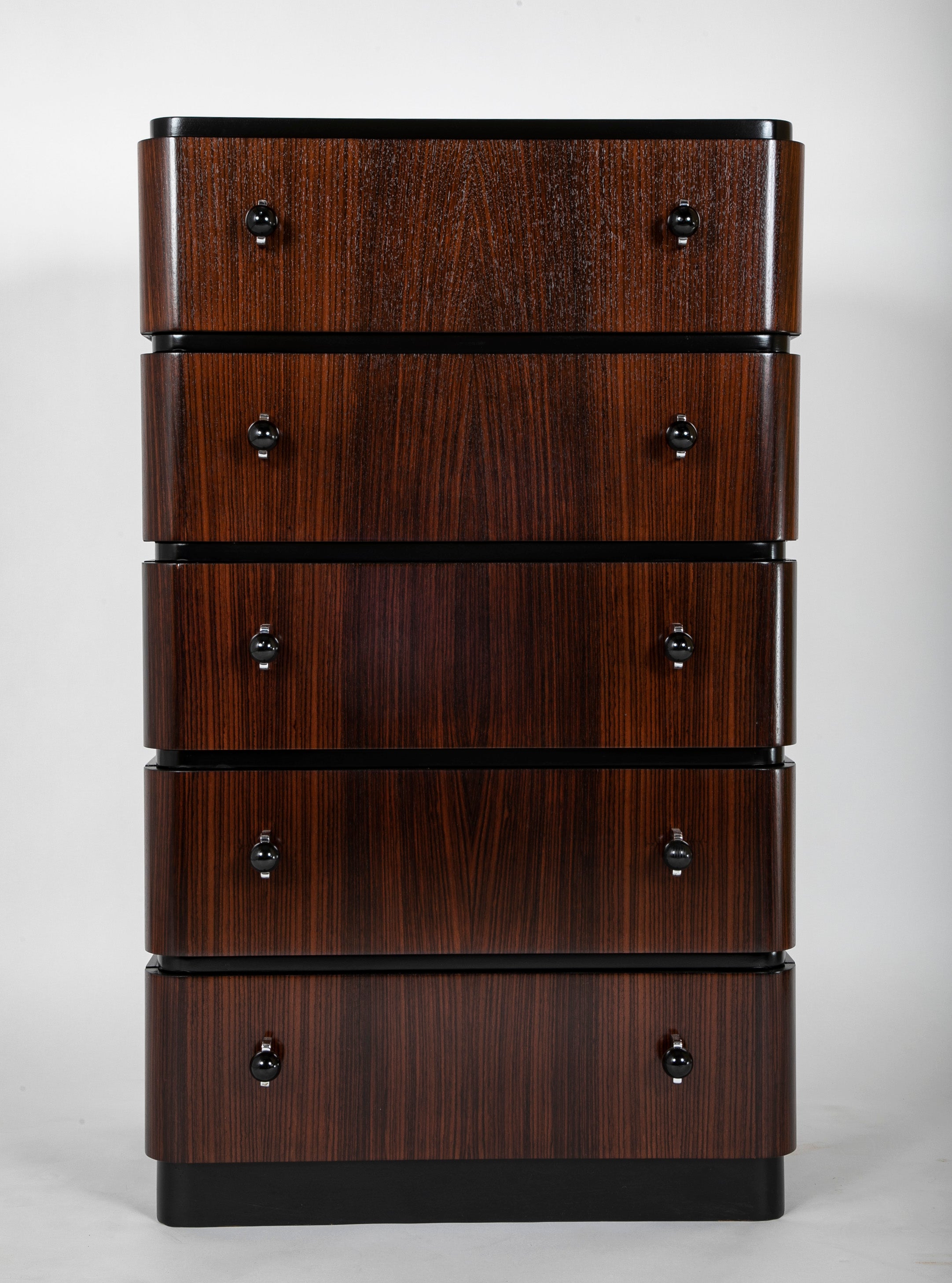 A Striking Pair of Indian Rosewood Chests of Drawers by Donald Deskey
