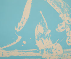 Robert Motherwell Lithograph in Blue on Buff Arches Cover Paper