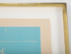 Robert Motherwell Lithograph in Blue on Buff Arches Cover Paper