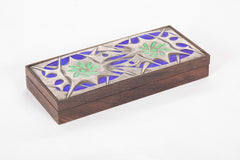 A Wood and Enameled Sterling Silver Box by OTTAVIANI