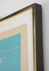 Robert Motherwell Lithograph in Blue on Buff Arches Cover Paper
