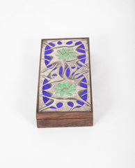 A Wood and Enameled Sterling Silver Box by OTTAVIANI