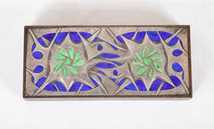 A Wood and Enameled Sterling Silver Box by OTTAVIANI