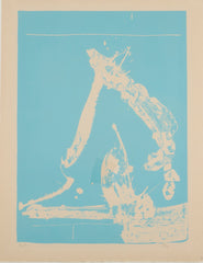 Robert Motherwell Lithograph in Blue on Buff Arches Cover Paper