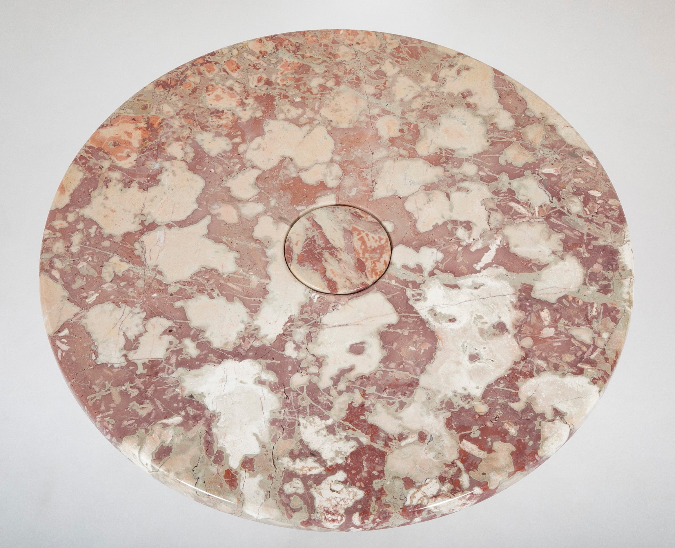 Angelo Mangiarotti "Eros" Table in Salmon Colored Marble