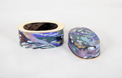 A Blue Multi Colored Art Glass Box by Well Known Glass Artist Jack Ink